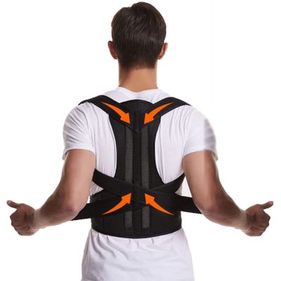 Plus Size 5XL Posture Corrector Adjustable Full Back Brace Relieve Back And Waist Pain Women Men Shoulder And Neck Stretcher Students Teens Scoliosis Hunchback Correction(X-Small)