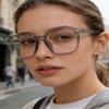 PANNER 2Pack Oversized Blue Light Blocking Glasses for Women Men Square Computer Eyeglasses Reduce Eyestrain(Brown+Grey) view 3