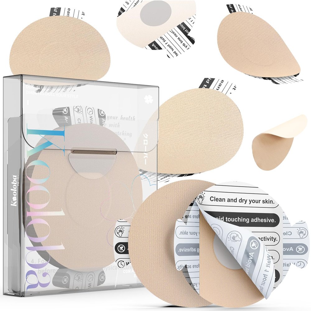 20pcs Adhesive Patches for Libre 3 Waterproof,Sensor Covers for CGM,Pre-Cut Backing with Easy-peel Tab for 10-14 DaysFull Cover No Glue in Center (Nude, 20pcs)