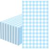 100 Pcs Blue Gingham Napkins Disposable - Blue and White Checkered Paper Napkins - Plaid Dinner Napkins for Wedding Birthday Baby Shower Picnic Party Supplies view 1
