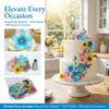Set of 55 Edible Flowers & Butterflies Cupcake Toppers Wedding Cake Party Food Decoration Mixed Size & Colour for Anniversary (Flower Butterfly) view 2