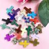100pcs Natural Quartz Crystal Cross Gemstone for Home Decor 18x25mm view 3