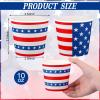 Jingmore 50 Pcs 4th of July Cups Patriotic Treat Snack Cups 10 oz American Flag Dessert Bowls 250th Anniversary Memorial Day Ice Cream Cup Red White Blue Bowls for Independence Day Party Supplies view 2