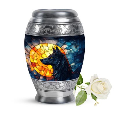 LEXFAY Wolf Funeral Urns for Women - 3 Inch,1 Pc - Small Urns for Human Ashes Keepsake Male