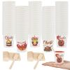 400 Pcs Chili Cook off Decorations Chili Cook off Supplies Include 200 Disposable Sample Tasting Paper Cups and 200 Wooden Spoons for Chili Cook off Bowls Chili Tasting Cups Chili Cook off Cups(4.5oz) view 1