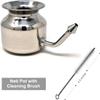 Grade Stainless Steel Ayurvedic Jal Neti Pot for Sinus Congestion and Nasal Cleansing Non-Corrosive Unbreakable Hygienic Smooth Nose Tip Snugly Fits Any Nostril with Cleaning Brush view 3