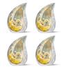 YASUBJAG Dance of Daisies Funeral Urns for Adult Ashes - Small Keepsake Burial Cremation Urn - Floral Pattern, White & Yellow, Aluminum, Polished Finish, 3 Inch, 4 Pcs view 1