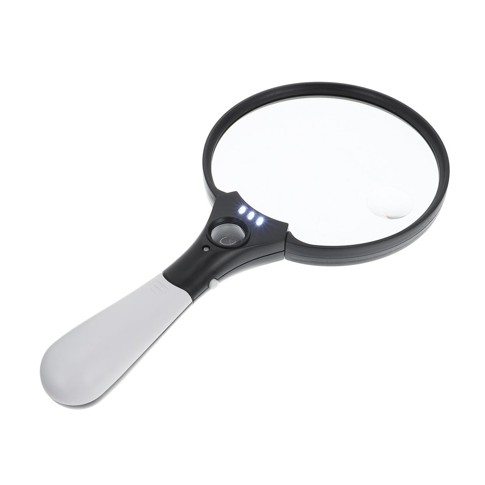 Baluue Led Lighted Magnifier for Elderly Handheld Reading Magnifying Glass for Books Jewelry Coins