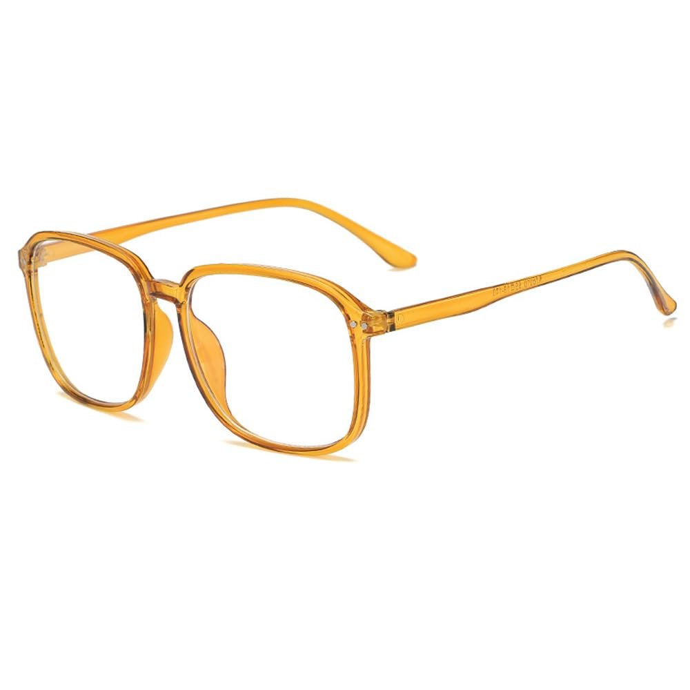 Xrpin Oversize Distance Glasses for Men Women Fashion Myopia Nearsighted Glasses (Orange, -3.50, Diopters)
