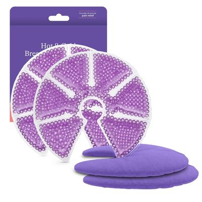 3-in-1 Breast Therapy Pack, Hot or Cold use for Nursing Mothers to Decrease Engorgement, Encourage Let-Down and Increase Milk Production, use with Any Breastpump, 2 Count, 2 Covers