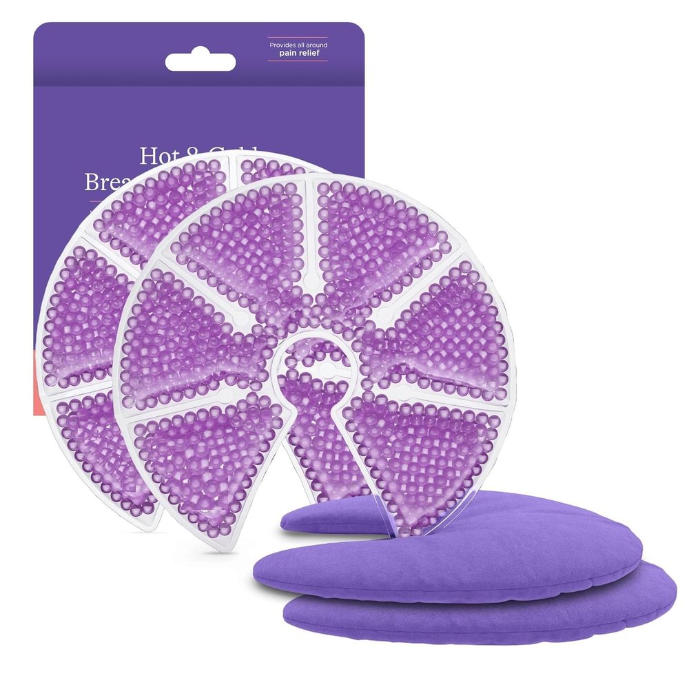 3-in-1 Breast Therapy Pack, Hot or Cold use for Nursing Mothers to Decrease Engorgement, Encourage Let-Down and Increase Milk Production, use with Any Breastpump, 2 Count, 2 Covers