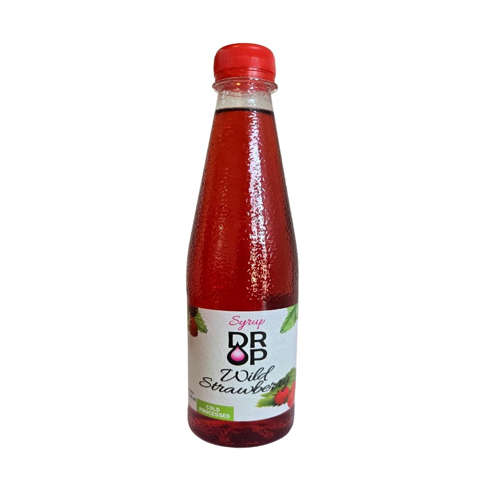 DROP Wild Strawberry Syrup, Gourmet Natural Arromatic Flavors, 30% Concentrate Natural Fruit, Great for Cocktails,Lemaonades,Tea's & Desserts Toppings (16.9floz) Gluten-Free, NON-GMO