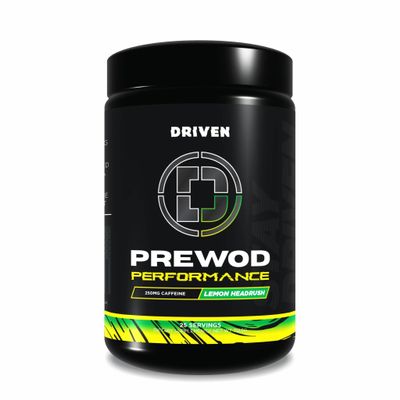 Driven PREWOD Energy Drink Powder, 25 Servings - Pre-Workout Supplement wit- Boosts Energy, Focus, Strength, & Endurance for High-Intensity Training (Performace, Lemon Headrush)