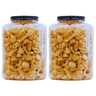 (2) Original Fried Pork Rinds, 16oz Resealable Jar Crunchy Premium Chicharrones High Protein Low Carb Alternative Crackling Savory Guilt-Free Home Office Party Snacks