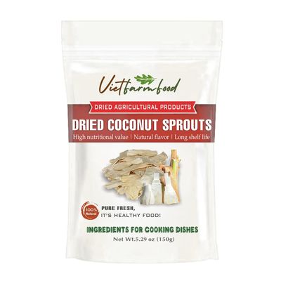DRIED COCONUT SPROUT 5.29 Oz (150g) VIETFARMFOOD: Dried agricultural products with pure natural flavor. Used as cooking ingredients to prepare delicious, nutritious dishes, suitable for vegetarians