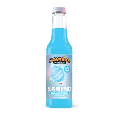 Hawaiian Shaved Ice Slushie Syrups - Blue Cotton Candy Slushie Mix Perfect for Slushies, 12 oz Bottle, Mix with water, lemonade, juice and more