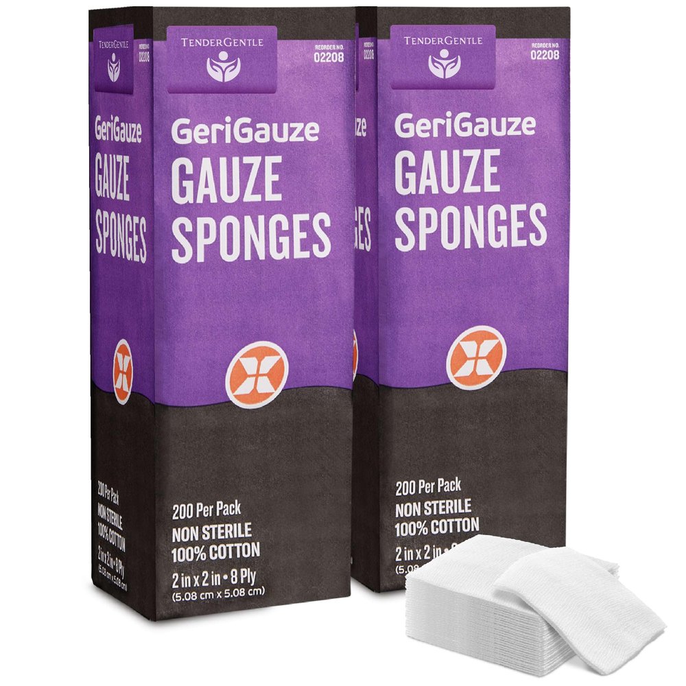 2x2 Gauze Pads Non Sterile - 2 Pack with 400 Gauze Pads for Medical Facilities, Wound Care, and First Aid - 8 Ply