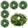 6 Pcs Artificial Eucalyptus Leaves Candle Rings Wreath Mini Faux Kitchen Cabinet Green Wreaths Spring Summer Wreaths Pillar Candle Holder for All Seasons Home Wedding Party Table Centerpiece Decor view 1