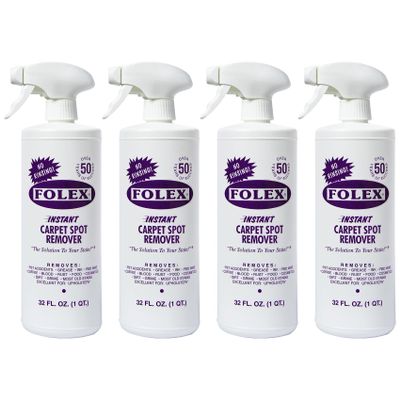 FOLEX 32 oz Instant Carpet Spot Remover Carpet Cleaner - Removes Pet Accidents, Grease, Red Wine and More (4 Pack)