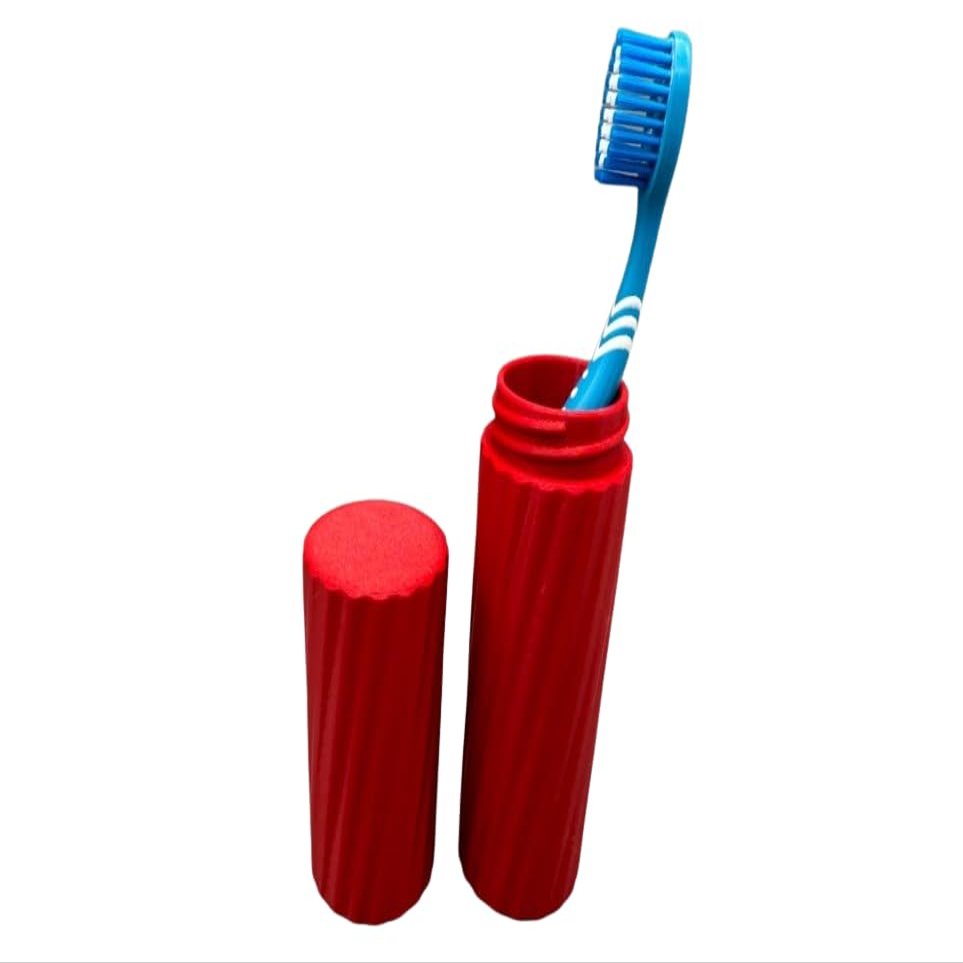 Toothbrush Travel Case 200mm Inner Height Twistable Protective Storage for Standard and Electric Toothbrushes Compact and Durable for Travel, Camping, and Daily Use (Light Blue)