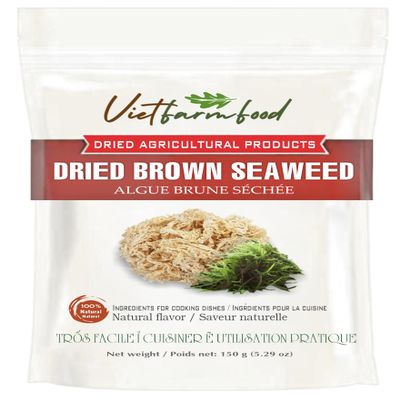 DRIED BROWN SEAWEED (ALGAE) 5.29 Oz (150g) VIETFARMFOOD: Dried agricultural products with pure natural flavor. Used as cooking ingredients to prepare delicious, nutritious dishes, suitable vegetarians