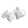 Didiseaon White Lace Drawstring Storage Bags Linen Burlap Present Pouches for Party Favors Wedding and Present Bags for Events and Special Occasions view 1