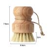 1/2pcs Bamboo Dish Scrub Brushes Cleaner Rust Dish Washing Brush Round Pot Net Brush Practical Household Cleaning Tools(1Xsisal Fiber) view 3