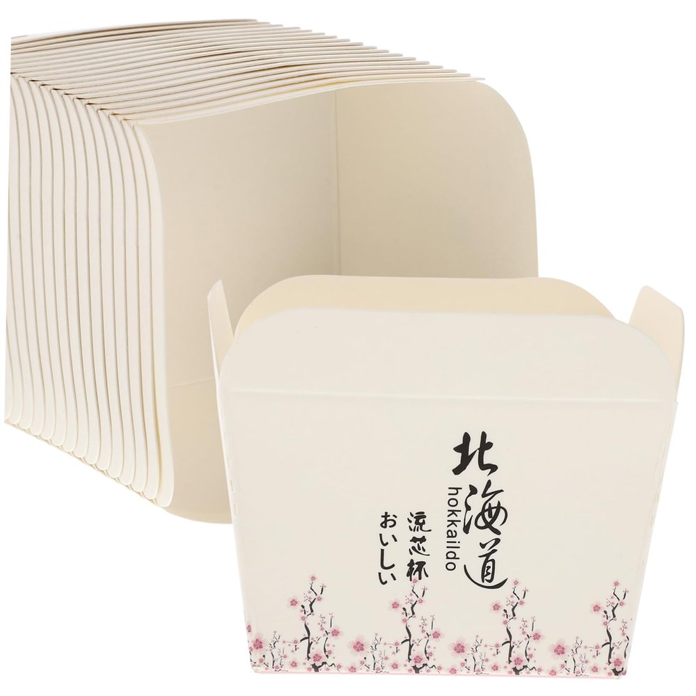 SEWOART 100pcs Square Paper Cupcake Cups Disposable Heat-resistant Baking Bowls for Weddings Birthdays and Parties Dessert Paper Bowls for Cakes Muffins