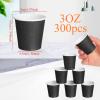 Sawysine 300 Count 3 oz Disposable Small Paper Cups Bathroom, Mouthwash, Espresso & Snack Cups for Party, Office, Coffee, Juice & Water(Black) view 3