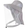 UPF50+ Outdoor Anti-Mosquito Hat with UV Protection, Breathable Foldable & Adjustable Mesh Sun Hat for Hiking Camping Fishing (US, Alpha, Large, 3X-Large, Light Gray) view 1