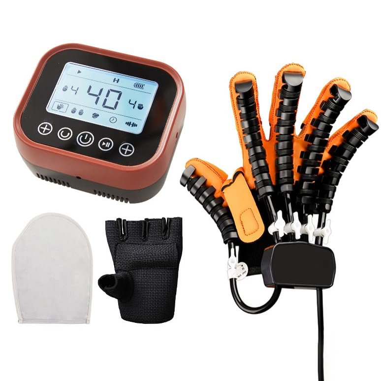 Stroke Hemiplegia Rehabilitation Robot Gloves, Finger and Hand Function Recover Training Equipment, Adjustable Time and Intensity