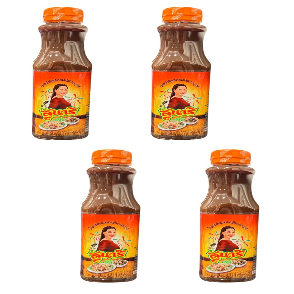 AquaNation Listing For Sunaree Thai Fermented Fish Sauce Nam Pla Ra Authentic Papaya Salad Dressing, Traditional Umami-Rich Seasoning for Thai & Lao Cuisine, Perfect for Som Tum, Curries & Stir-Fries, 350ml Bottle (4)