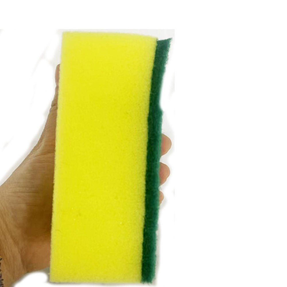 Thickened Cleaning Sponge, Yellow and Green, 4.33 x 1.77 inches, 100 Pieces, Suitable for dishw, Cleaning