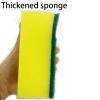 Thickened Cleaning Sponge, Yellow and Green, 4.33 x 1.77 inches, 100 Pieces, Suitable for dishw, Cleaning view 4