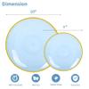 100PCS Blue Plastic Plates-Crystal Design Blue Disposable Plates with Gold Rim, Fancy Disposable Plates Include 50 Dinner Plates, 50 Dessert/Salad Plates for Party & Birthday view 3
