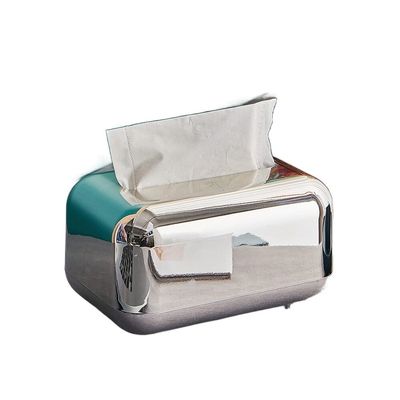 ArQray Nodic Paper Rack Elegant Chrome Car Home Cube Square Shaped Tissue Box Container ABS Plastic Carton Towel Napkin Tissue Holder(Silver)