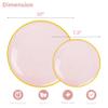 100PCS Pink Plastic Plates-Crystal Design Pink Disposable Plates with Gold Rim, Fancy Disposable Plates Include 50 Dinner Plates, 50 Dessert/Salad Plates for Party & Wedding view 3