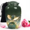Green Owl Large Urns for Human Ashes Female - Decorative Urn for Human Ashes Male 10 Inch view 1