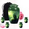 Green Jungle Owl Adult Urns for Human Ashes Women & Men - Large Unique Urns for Human Ashes Adult Combo 1 Large 4 Keepsake view 1