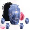 Blue Snow Owl Large Funeral urns for Ashes Adult Male - Small Memorial urn for Ashes for Women & Men 1 Large 4 Keepsake view 1