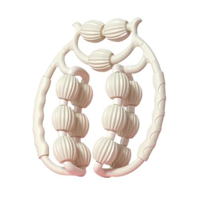 kowaku Massage Roller Relax Roller 20 Wheels, Cellulite Roller Muscle Relaxer Circular Leg Clamps Leg Massage for Tennis Elbow Legs (15Wheels-White)