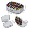 Flip Flops Pill Box Travel Pill Organizer 2 Compartment Weekly Pill Case with Mirror A Day Medicine Container Medicine Organizer for Purse, Pocket, Or Wallet view 2