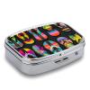 Flip Flops Pill Box Travel Pill Organizer 2 Compartment Weekly Pill Case with Mirror A Day Medicine Container Medicine Organizer for Purse, Pocket, Or Wallet view 3