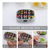Flip Flops Pill Box Travel Pill Organizer 2 Compartment Weekly Pill Case with Mirror A Day Medicine Container Medicine Organizer for Purse, Pocket, Or Wallet view 4