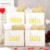 Kolldenn 5 Senses Gift Bags for Him Her Five Senses Gift Bag with Ribbon Handles and Tissue Paper Present Wrappings for Valentine Wedding Birthday Mothers Day(White,11.8 x 10 x 4 Inch) view 4