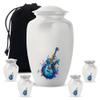YATHABHISA White Guitar Cremation Urn for Human Ashes, Custom Memorial Urns for Adults, Men & Women, Decorative, Combo (1Pc 10 Inch & 4Pcs 3 Inch) view 1