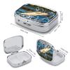 Big Mouth Bass Bites Bait Pill Box Travel Pill Organizer 2 Compartment Weekly Pill Case with Mirror A Day Medicine Container Medicine Organizer for Purse, Pocket, Or Wallet view 2
