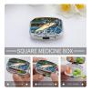 Big Mouth Bass Bites Bait Pill Box Travel Pill Organizer 2 Compartment Weekly Pill Case with Mirror A Day Medicine Container Medicine Organizer for Purse, Pocket, Or Wallet view 4