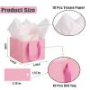 IN-JOOYAA 10 Pcs Small Gift Bags with Tissue Paper Square Gift Bags 6x6x6 Inches with Handles for Gift Giving (Pink) view 2