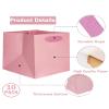 IN-JOOYAA 10 Pcs Small Gift Bags with Tissue Paper Square Gift Bags 6x6x6 Inches with Handles for Gift Giving (Pink) view 3